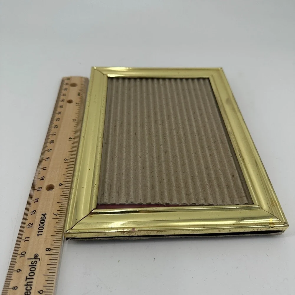 Vintage Gold-Tone Metal 5x7‎ Picture Frame Mid-Century Tabletop or Gallery Wall